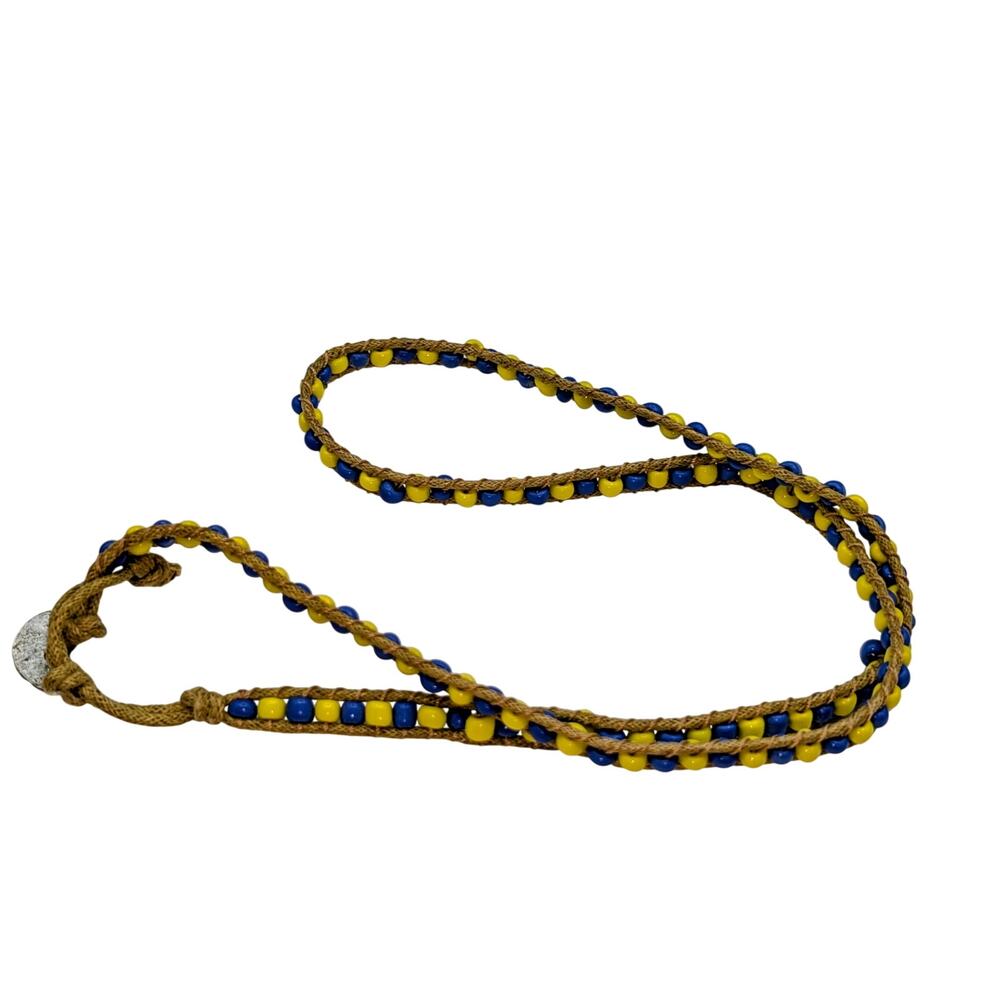 Calypso Studios Yellow & Blue Bead Wrap Bracelet